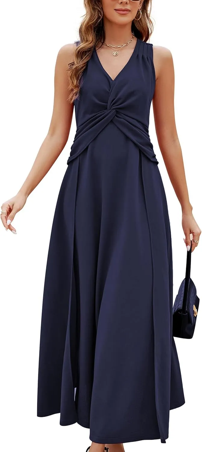 Wedding Guest Dresses for Women 2025 V Neck Formal Dresses for Women Sleeveless Evening