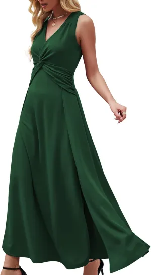 Wedding Guest Dresses for Women 2025 V Neck Formal Dresses for Women Sleeveless Evening
