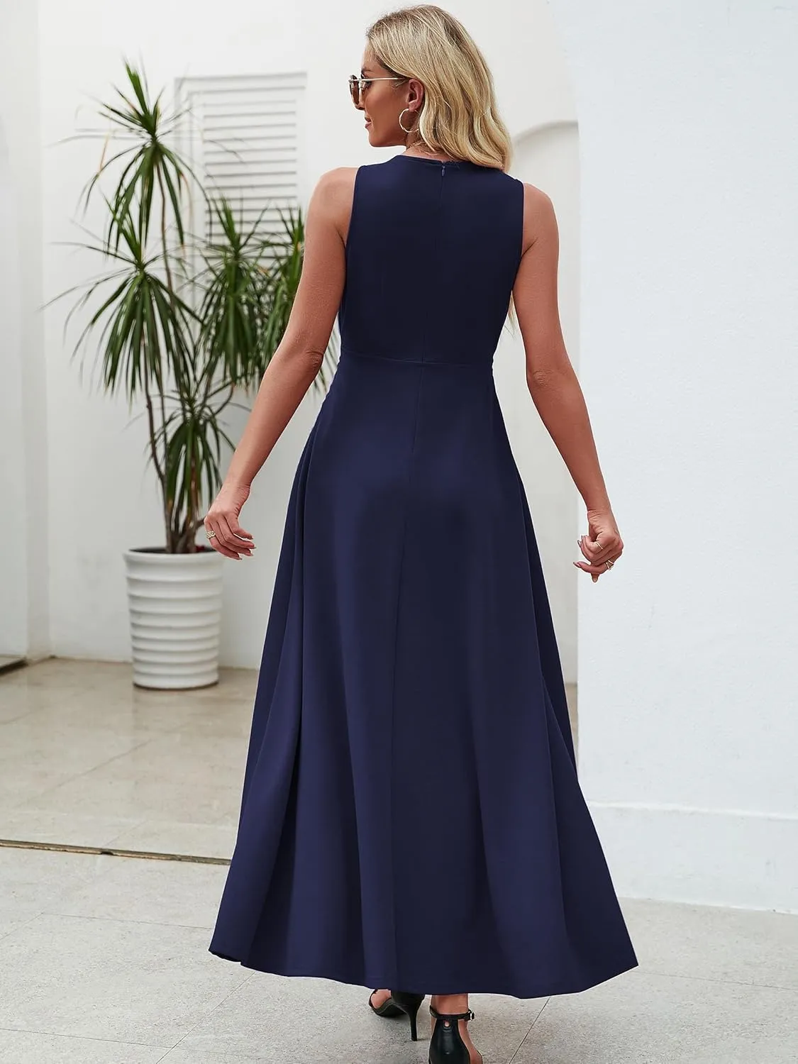 Wedding Guest Dresses for Women 2025 V Neck Formal Dresses for Women Sleeveless Evening