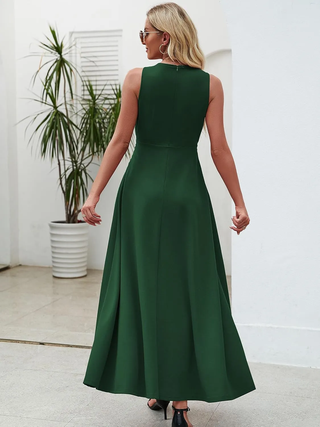 Wedding Guest Dresses for Women 2025 V Neck Formal Dresses for Women Sleeveless Evening
