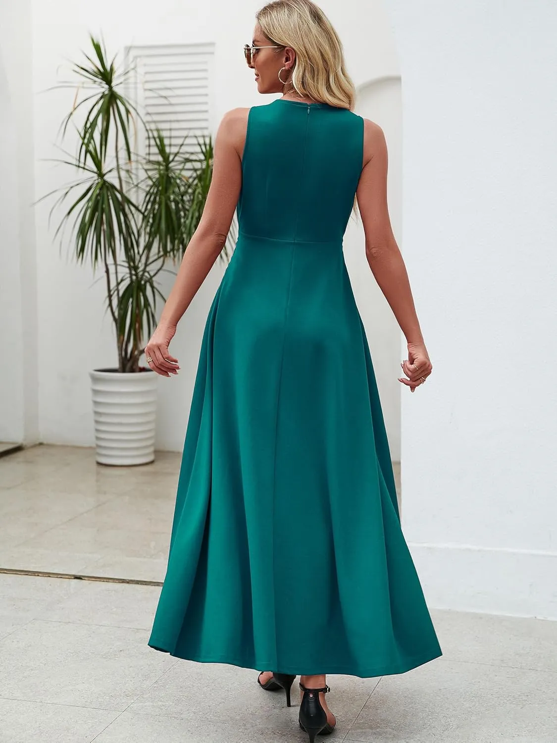 Wedding Guest Dresses for Women 2025 V Neck Formal Dresses for Women Sleeveless Evening