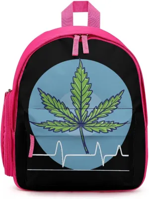 Weed Leaf Heartbeat Cute Backpack Lightweight Mini Shoulder Bag Travel Daypack for Camping Picnic