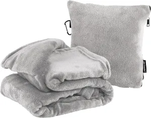 Well Traveled - 2 in 1 Fleece Travel Blanket with Stuffable Pillowcase for Air Travel - Convenient Design for Easy, Comfy Travel