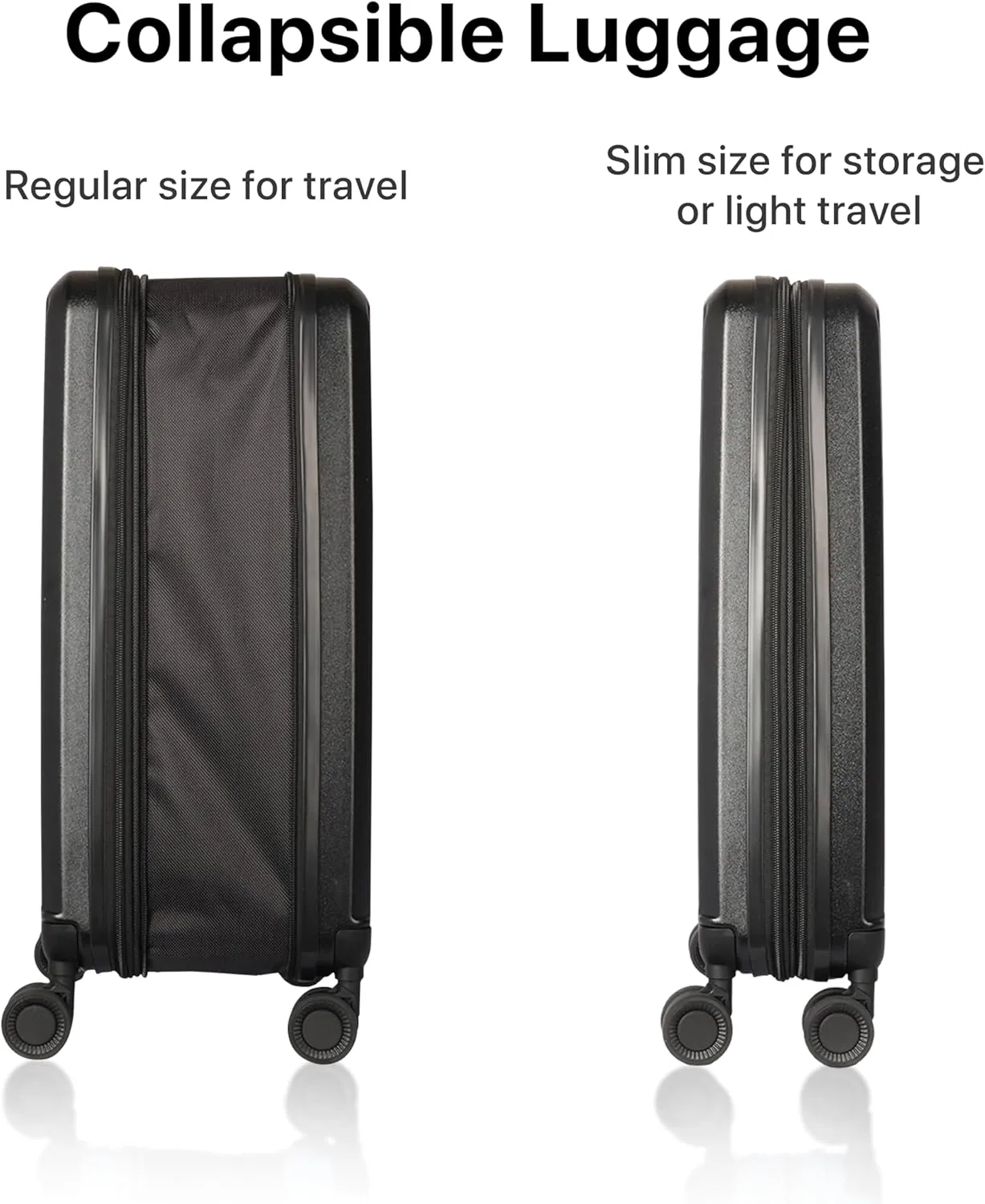 WESTEND 21 Inch Collapsible Carry On Luggage with Spinner Wheels, TSA Lock – Rolling Carry-On Including 7 Packing Cubes