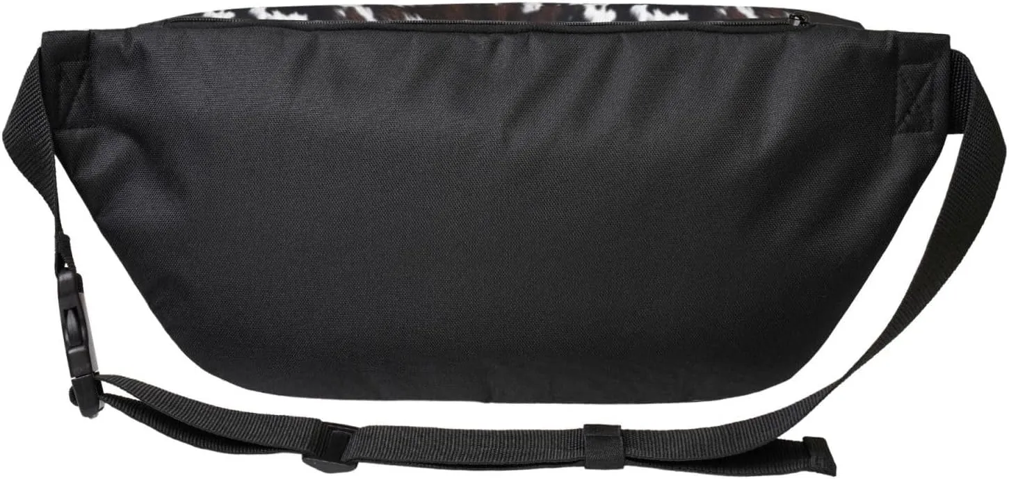 Western Large Fanny Pack for Men Women, Fashionable Waterproof Sports Crossbody Bags, Belt Bag for Travel Hiking Running (Balck Cowhide)