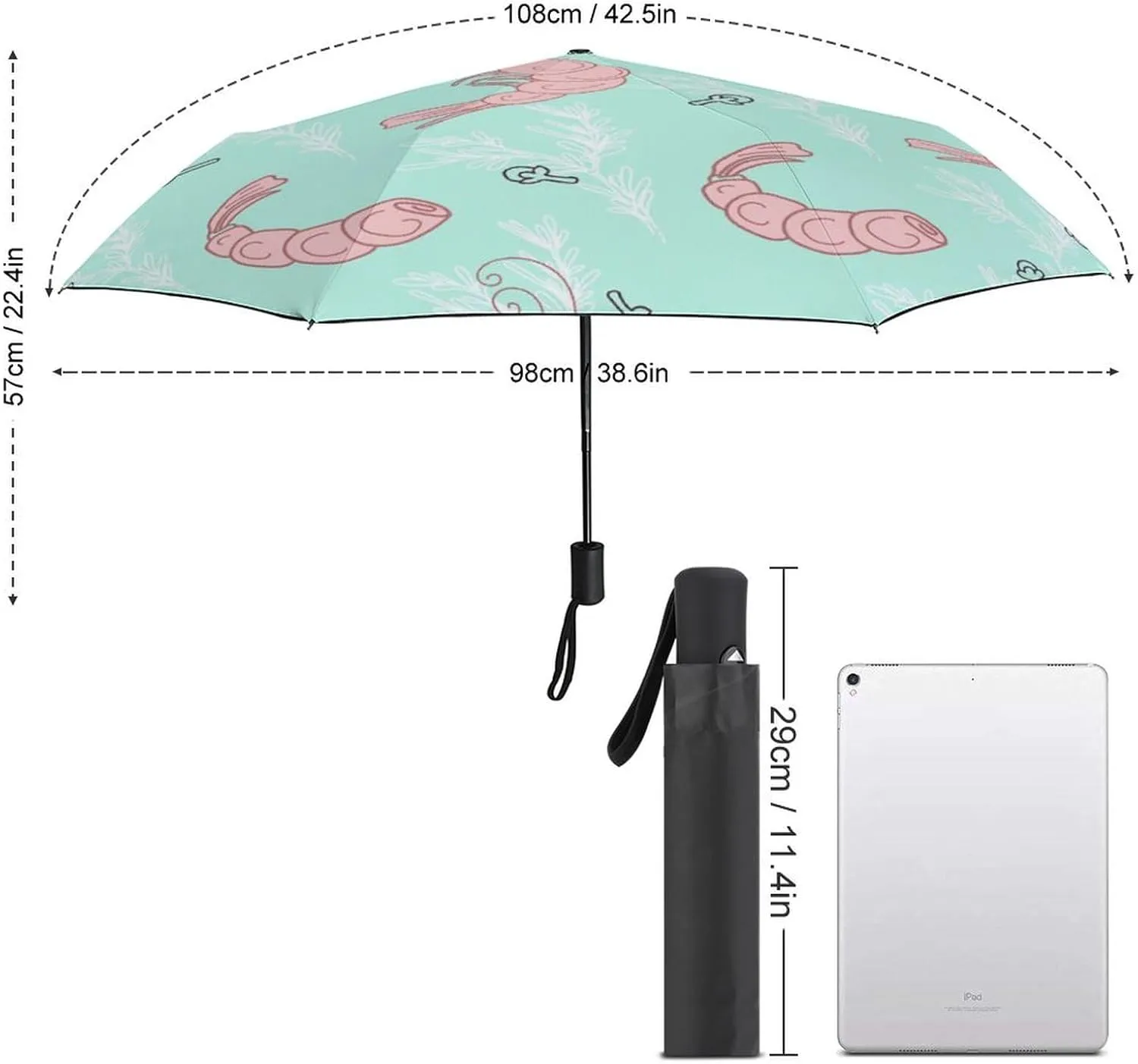 Windproof Travel Umbrellas for Rain,Tropical Summer Surfboard Durable & Compact Umbrella-Waterproof Canopy for Backpack, Purse, Portable, Umbrella for Travel