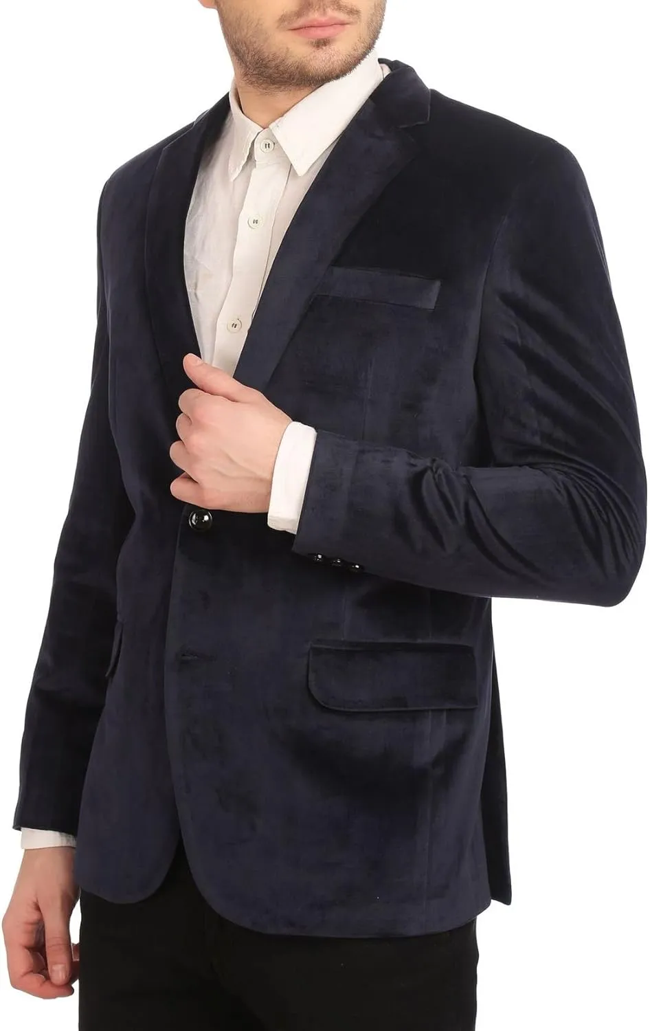 Wintage Men's Cotton Velvet Solid Party Blazer