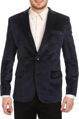 Wintage Men's Cotton Velvet Solid Party Blazer