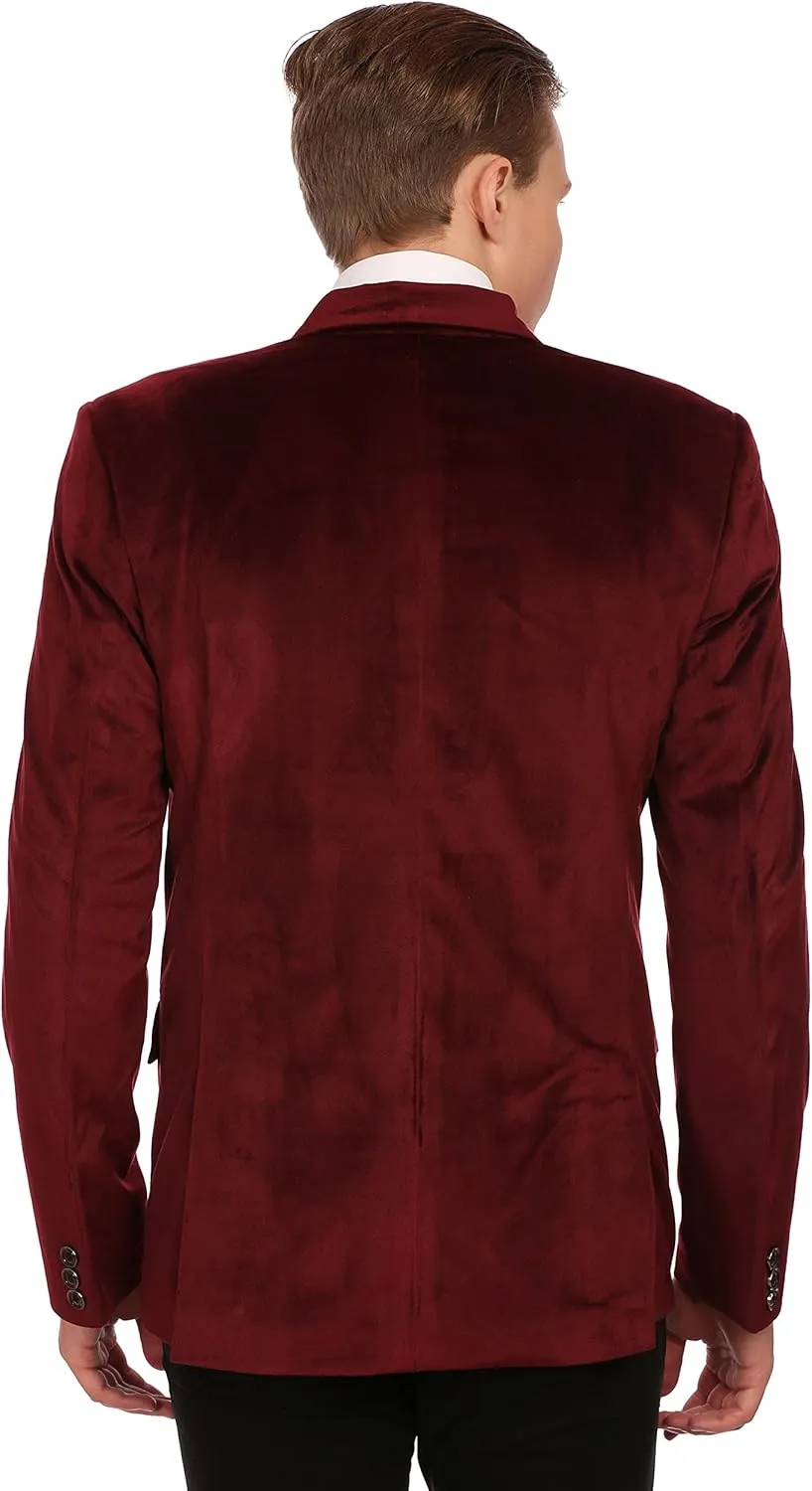 Wintage Men's Cotton Velvet Solid Party Blazer