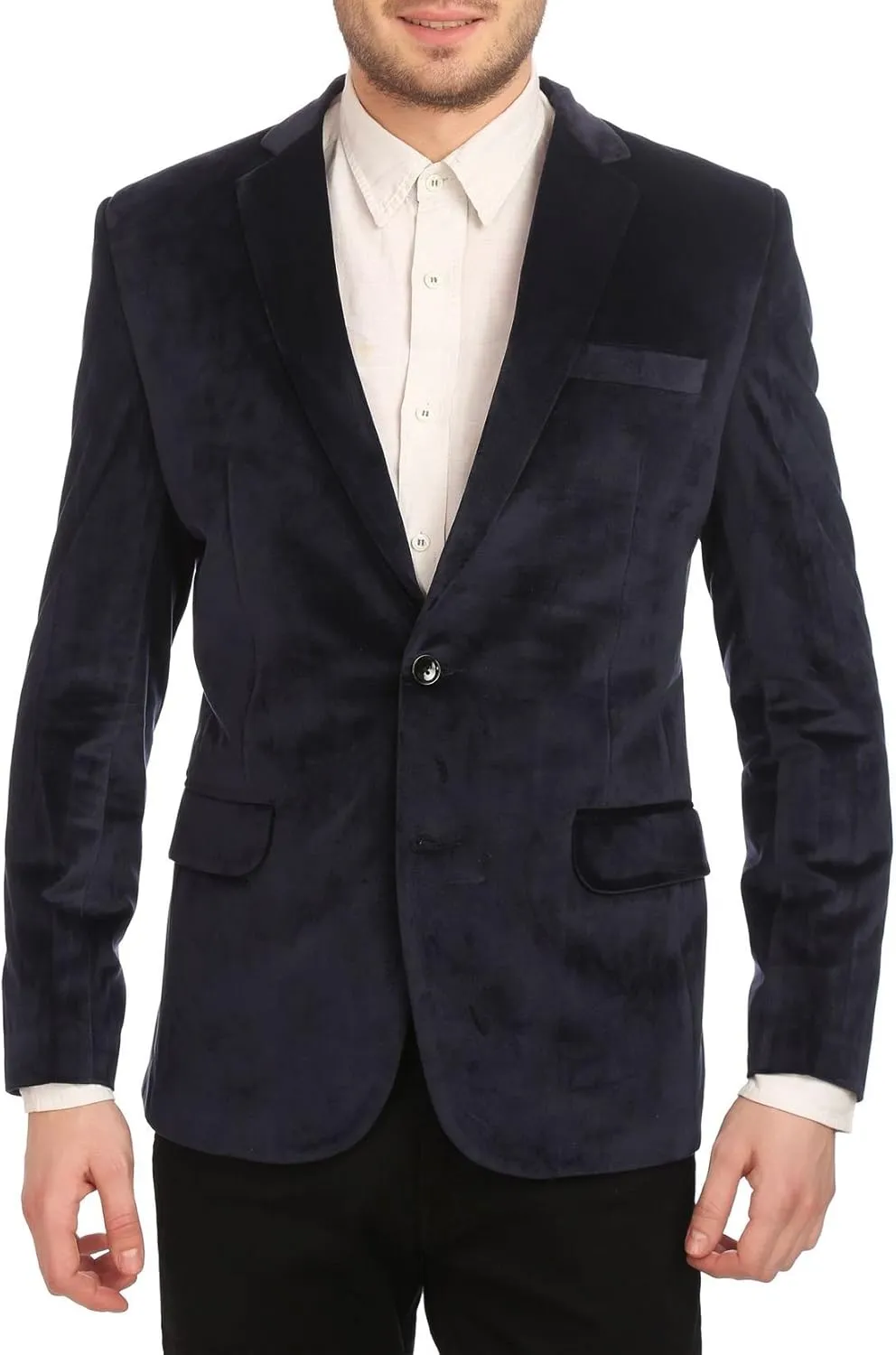 Wintage Men's Cotton Velvet Solid Party Blazer