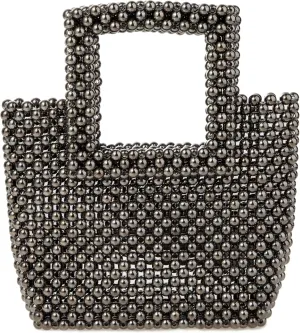 Women Acrylic Beaded Square Tote Handbag Evening bag for Daily Use Wedding Party