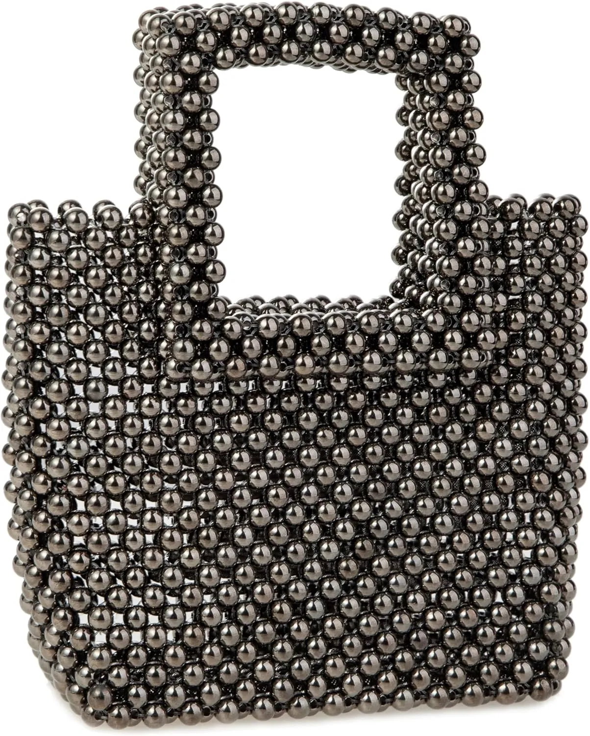 Women Acrylic Beaded Square Tote Handbag Evening bag for Daily Use Wedding Party