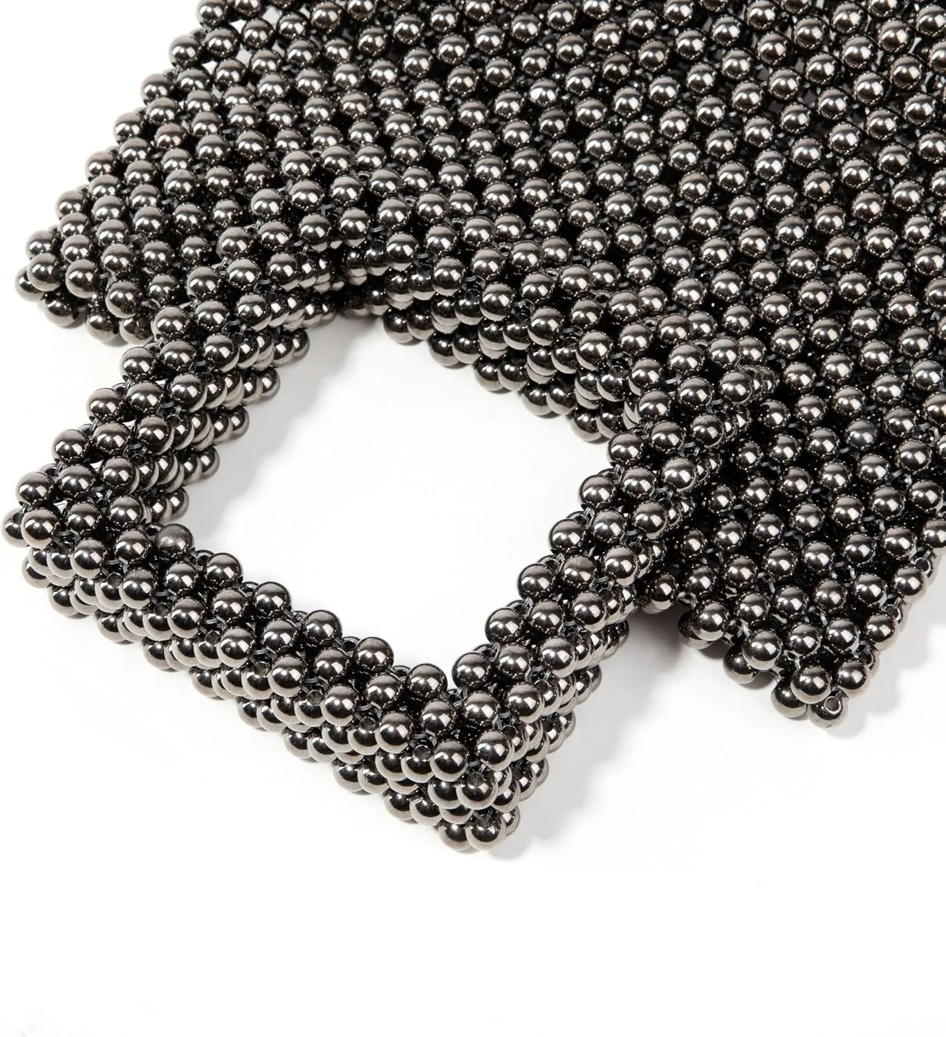 Women Acrylic Beaded Square Tote Handbag Evening bag for Daily Use Wedding Party