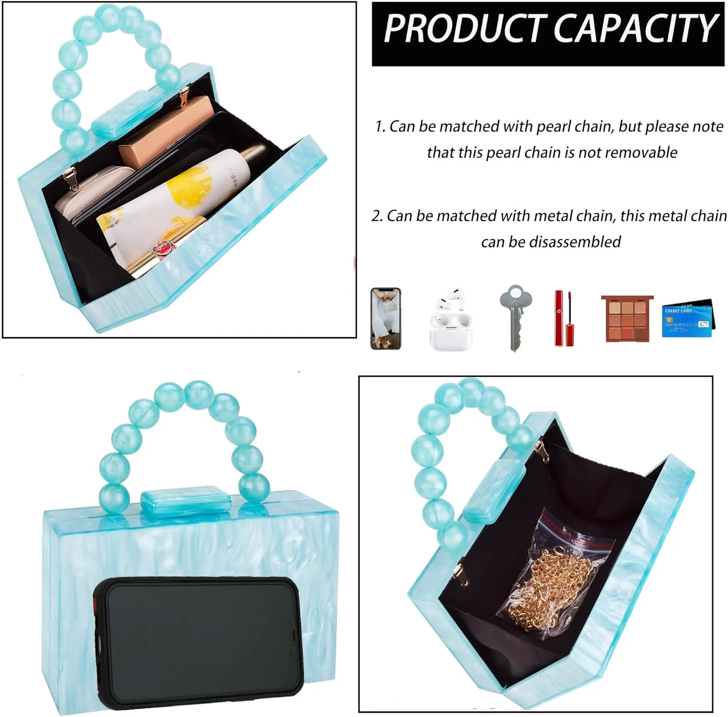 Women Acrylic Clutch Purse Leopard Print Evening Bag Chain Formal Handbag Party Bridal Wedding Clutch Purse for Women