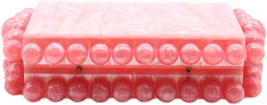 Women Acrylic Evening Clutch Box Purse Marble Handbag for Wedding Cocktail Party Banquet