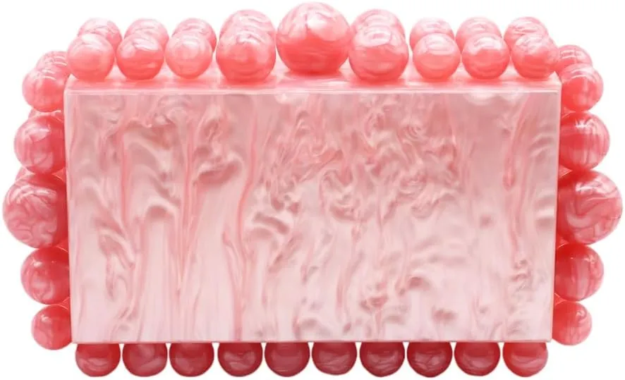 Women Acrylic Evening Clutch Box Purse Marble Handbag for Wedding Cocktail Party Banquet