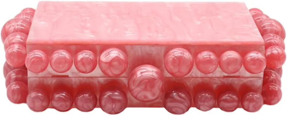 Women Acrylic Evening Clutch Box Purse Marble Handbag for Wedding Cocktail Party Banquet