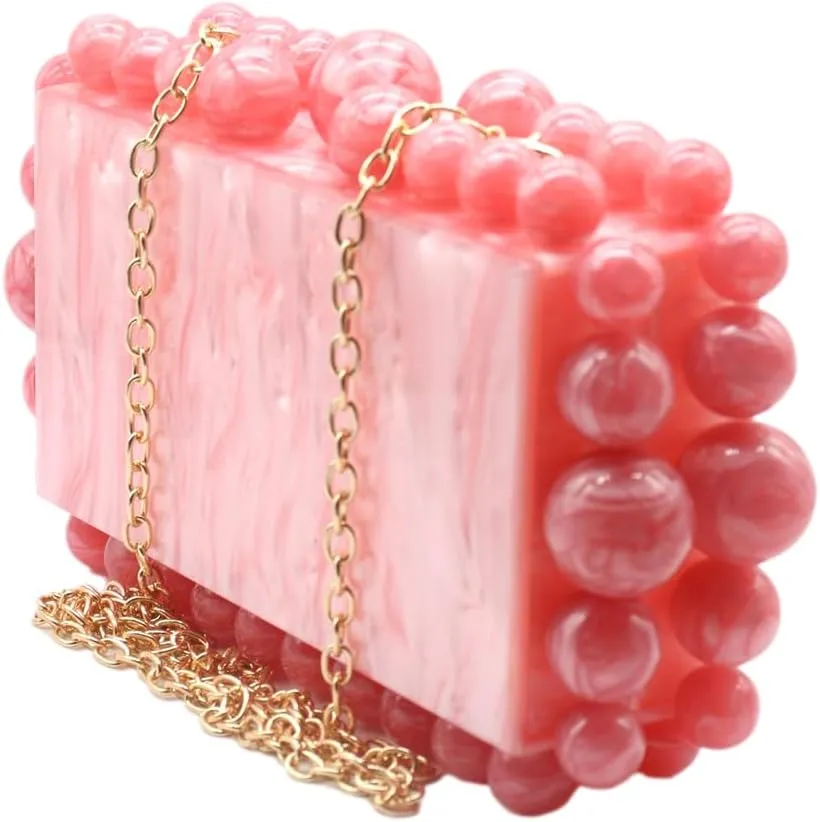 Women Acrylic Evening Clutch Box Purse Marble Handbag for Wedding Cocktail Party Banquet