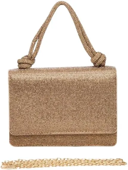 women Elegant Rhinestone Top Handle Clutch Bag – Small Bridal Party Purse brides, bridesmaids, or evening partygoers