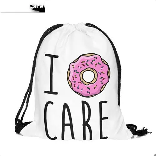 Women Emoji Backpack 3D printing travel softback women mochila drawstring bag mens backpacks