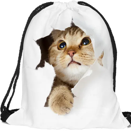 Women Emoji Backpack 3D printing travel softback women mochila drawstring bag mens backpacks