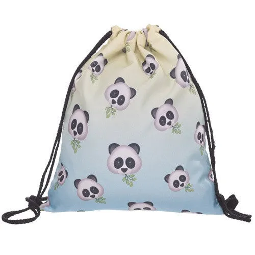 Women Emoji Backpack 3D printing travel softback women mochila drawstring bag mens backpacks