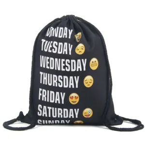 Women Emoji Backpack 3D printing travel softback women mochila drawstring bag mens backpacks