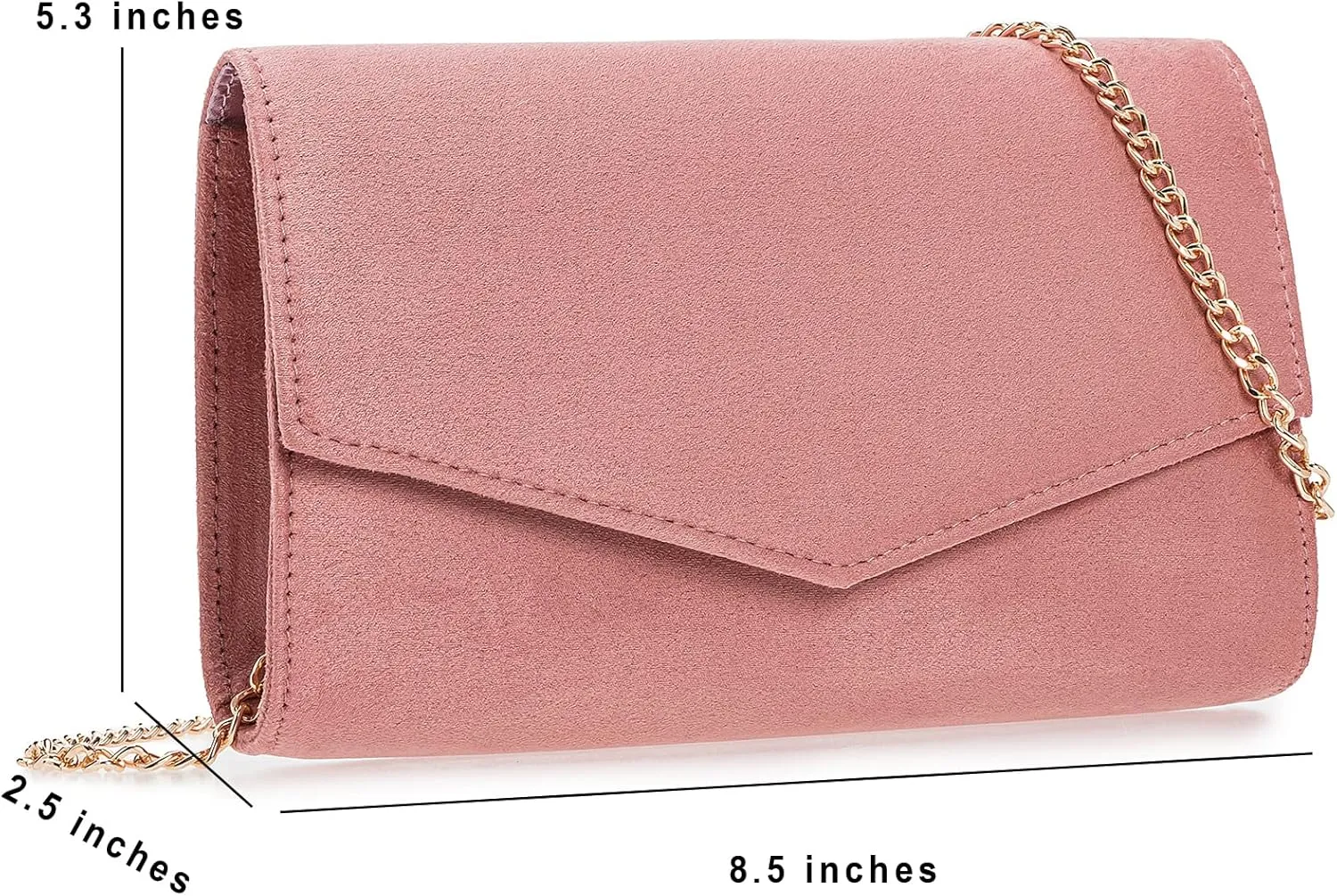 Women Evening Bag Dressy Clutch Handbag Faux Suede Purse for Wedding