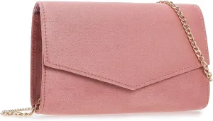 Women Evening Bag Dressy Clutch Handbag Faux Suede Purse for Wedding