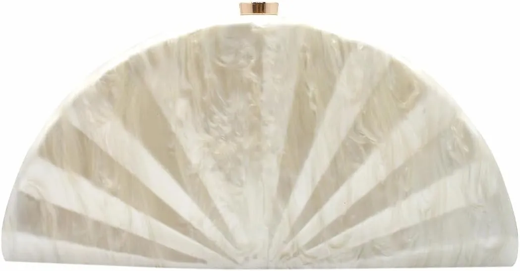 Women Fan Shell Acrylic Clutch Purse Marble Evening Bag Unique Handbag Cute Shell Clutch Wedding Purse for Party