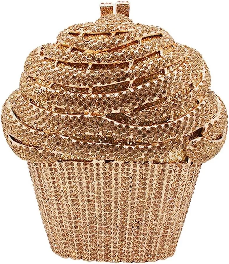 Women Ice Cream Crystal Evening Bag Luxury Rhinestone Clutch Wedding Party Minaudiere Purse and Handbag for Cocktail