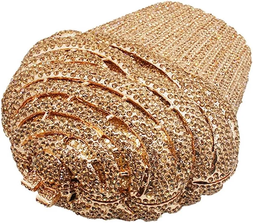 Women Ice Cream Crystal Evening Bag Luxury Rhinestone Clutch Wedding Party Minaudiere Purse and Handbag for Cocktail