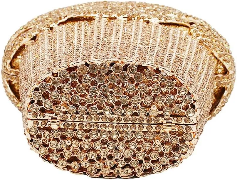 Women Ice Cream Crystal Evening Bag Luxury Rhinestone Clutch Wedding Party Minaudiere Purse and Handbag for Cocktail