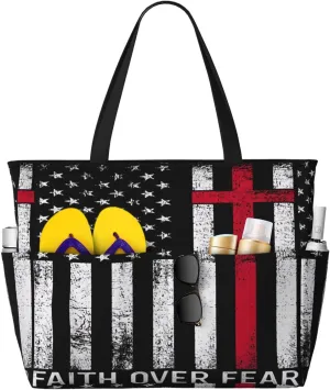 Women Large Beach Bag Travel Weekender Foldable Tote Bag for Pool Beach Vacation Gym