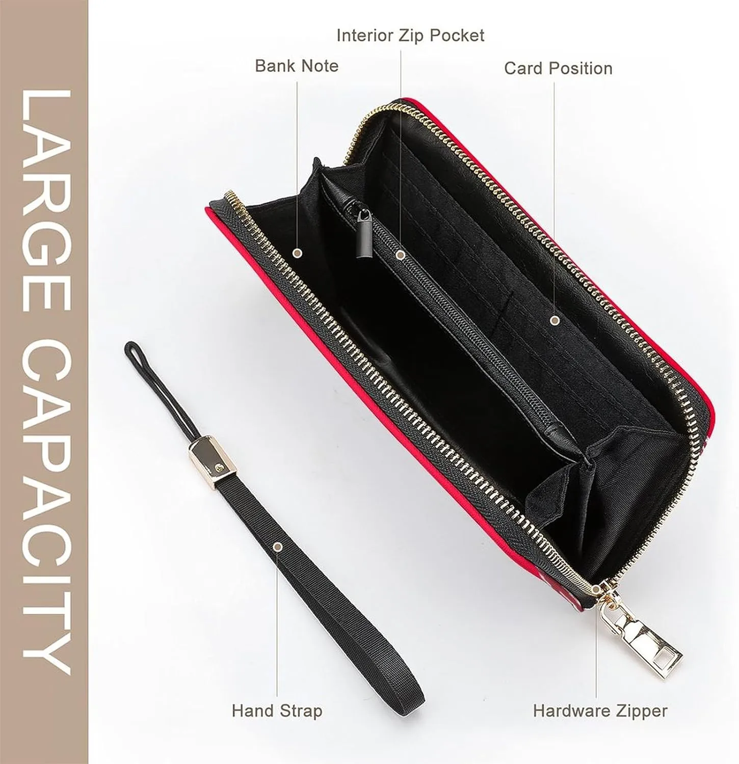 Women Men Belarus Flag Zipper Long Purse with Removable Wristlet Stylish PU Wallet Travel Clutch