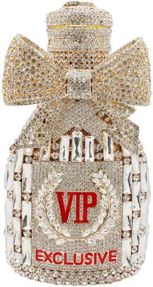 Women Rhinestone Clutch Purse Champagne Bottle Evening Bag Bling Diamond Handbag Unique Bride Purse for Paty Wedding
