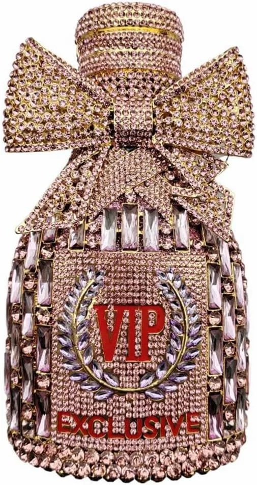 Women Rhinestone Clutch Purse Champagne Bottle Evening Bag Bling Diamond Handbag Unique Bride Purse for Paty Wedding