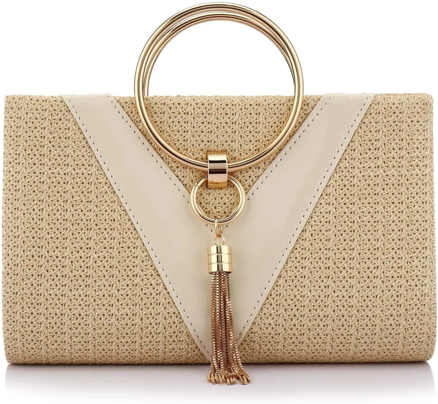 Women Straw Bag Crossbody Clutch Evening Clutch Purse Beach Shoulder Handbag
