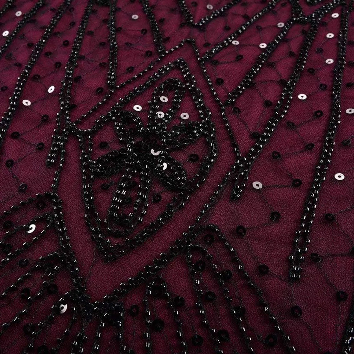 Women Vintage 1920s Gatsby Flapper Evening Party Dress V Neck Art Deco Sequins Mermaid Hem Cocktail Formal Long Maxi Gown