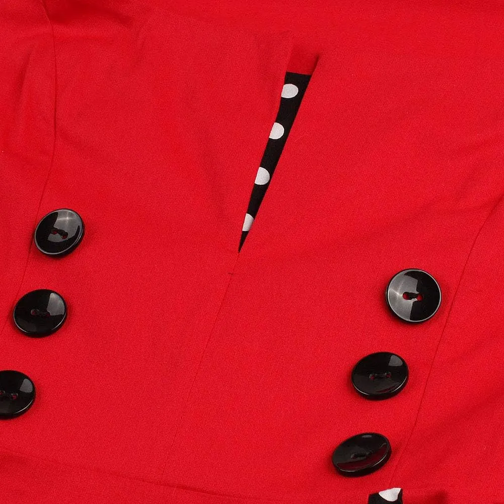 Women Vintage Polka Dot 1950s Rockabilly Halter Audrey Dress Retro Floral Evening Cocktail Swing Dress