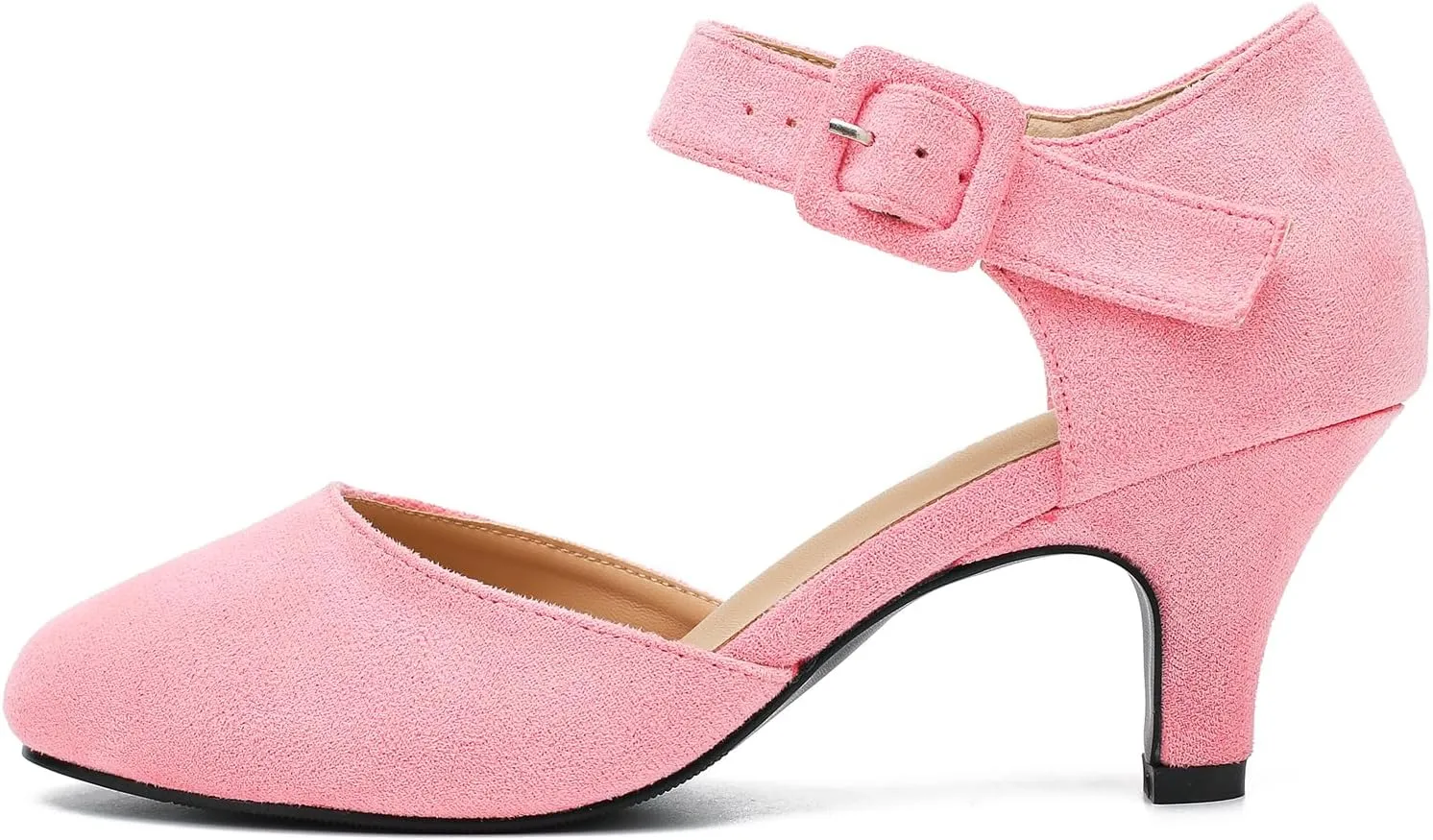 Womens Ankle Strap Kitten Heels Closed Toe Low Heel Dress Shoes Comfortable Vintage Pumps for Women Dressy Bridal Wedding Party