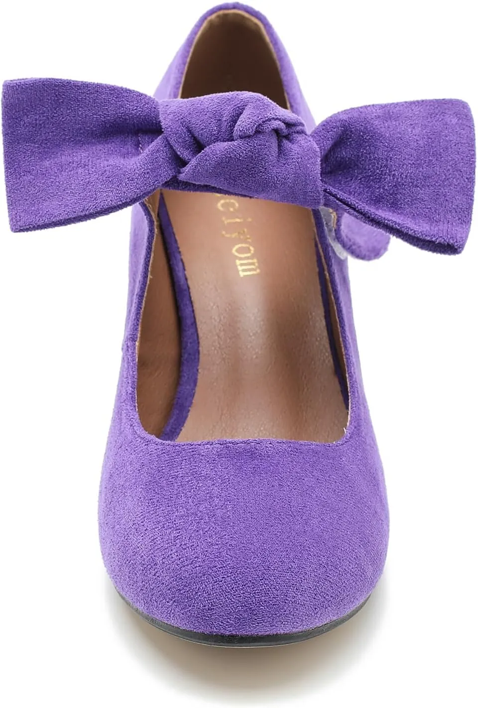 Women's Bow Mary Jane Kitten Heels Pumps Round Toe Low Heels Ankle Strap Wedding Dress Evening Party Shoes