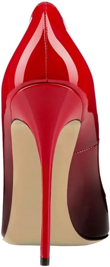 Women's Classic Patent Leather Pointed Toe Slip On 4.7IN Sexy Stiletto High Heels Pumps Shoes for Party Evening Wedding