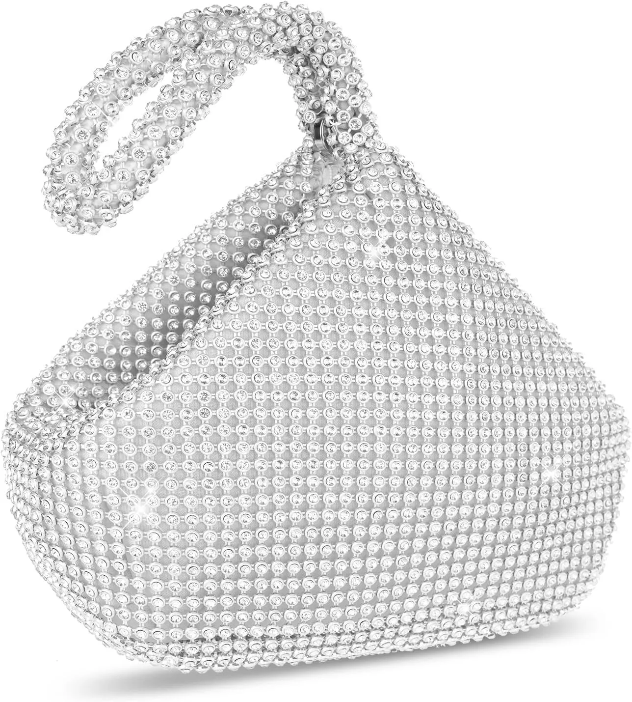 Women's Clutch Evening Bag- Mini Size Full Rhinestones Bling Wrist Clutch Purse for Party Wedding Date Night