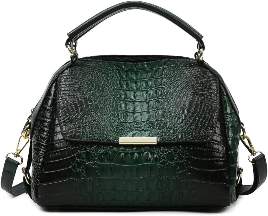 Women's Crocodile Style Handbags: Fashionable Large Capacity Tote Bags with Adjustable Shoulder Strap