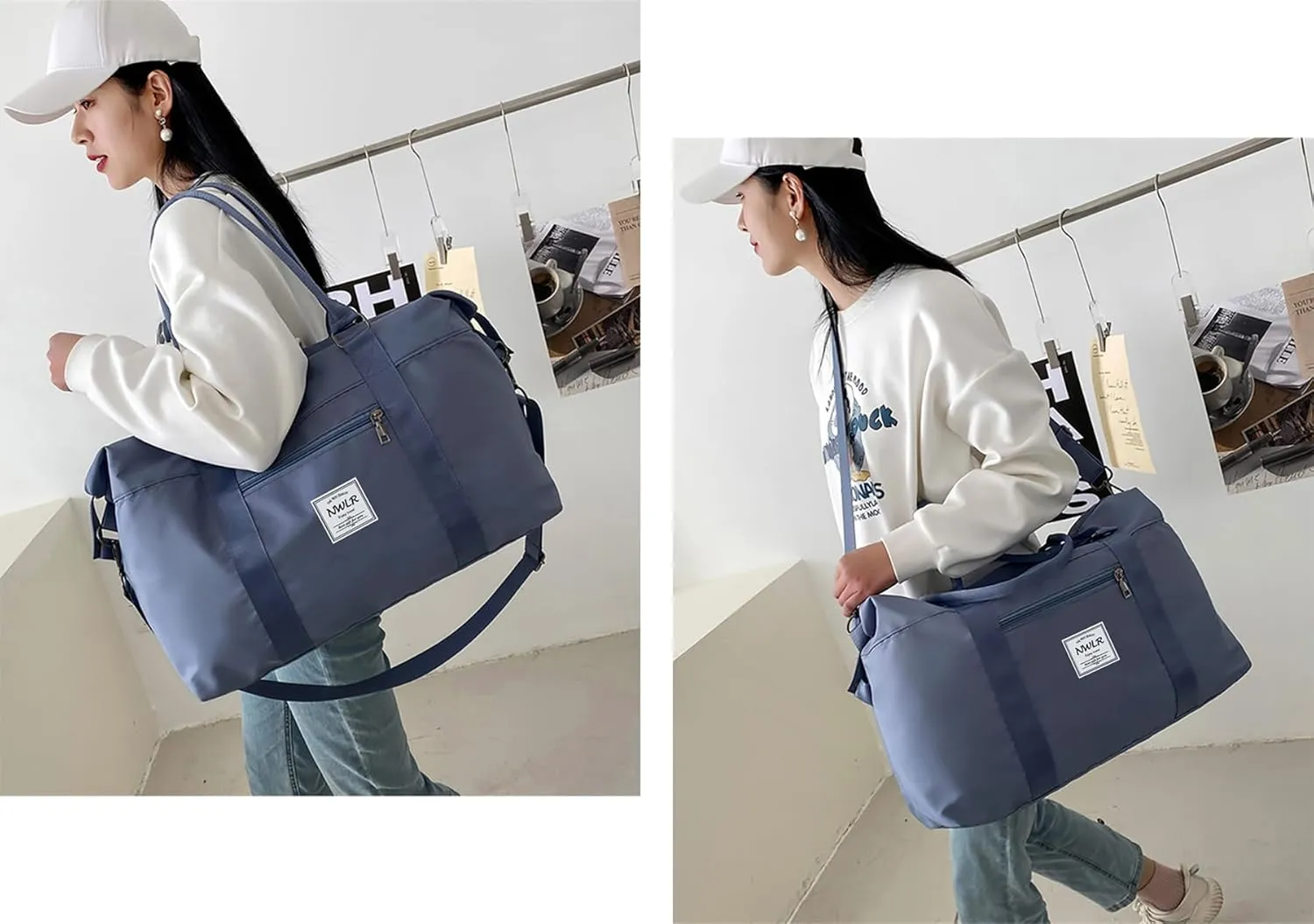 Women's Duffel for Travel, Carry-on for Airplane, Weekender Overnight Bag With Wet Pocket, Waterproof Sports Gym