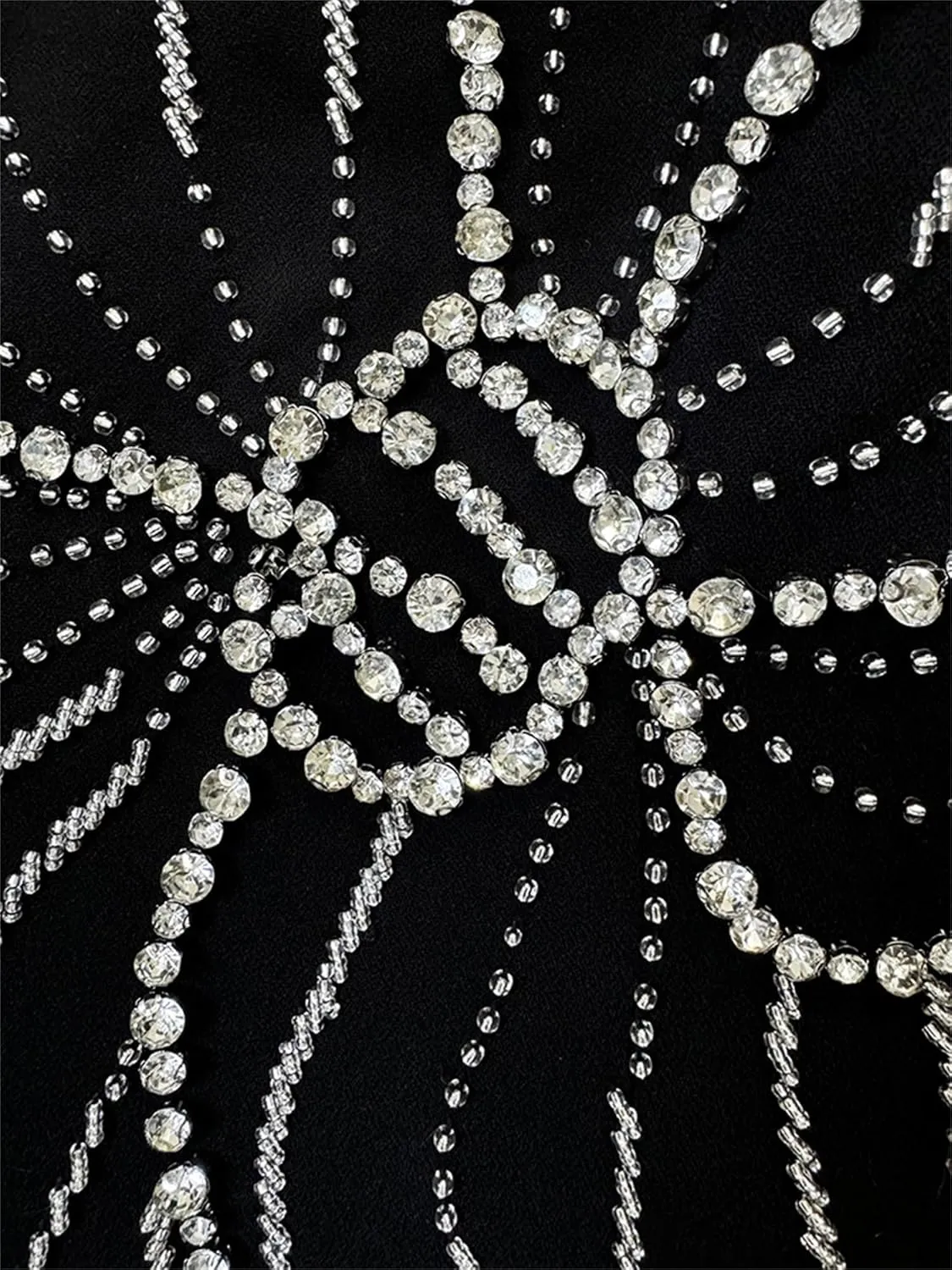 Women's Elegant Prom Long Dress O-Neck Diamonds Beaded Long Sleeve 2025 Female Evening Party Dresses