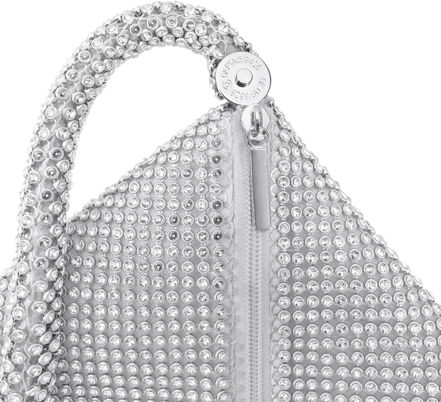 Women's Evening Bag- Upgraded Larger Size Full Rhinestones Bling Wrist Clutch Purse for Party Wedding Date Night