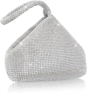 Women's Evening Bag- Upgraded Larger Size Full Rhinestones Bling Wrist Clutch Purse for Party Wedding Date Night