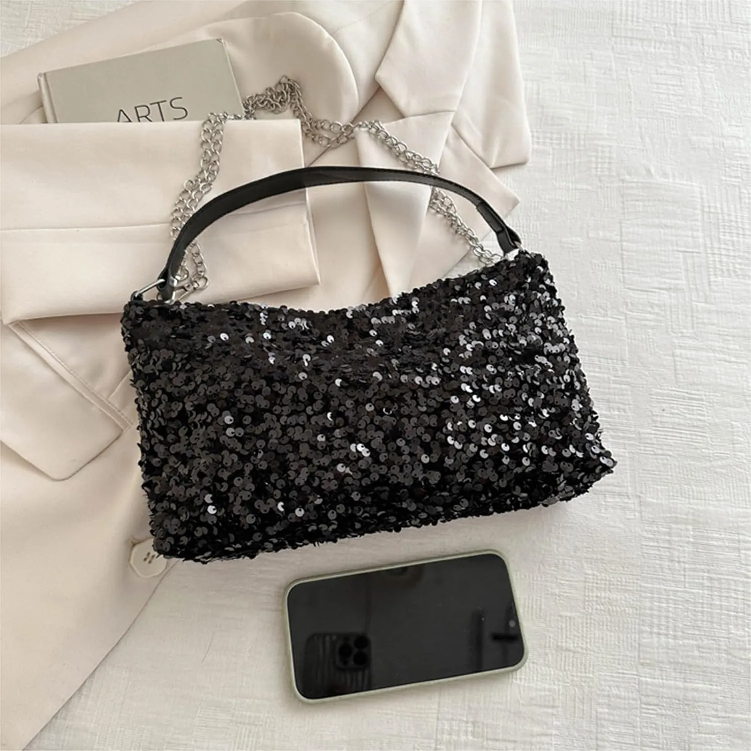 Women's Evening Handbag, Sequin Evening Crossbody Bag, Elegant Clutch Purses for Women Wedding, Prom, Cocktail Party